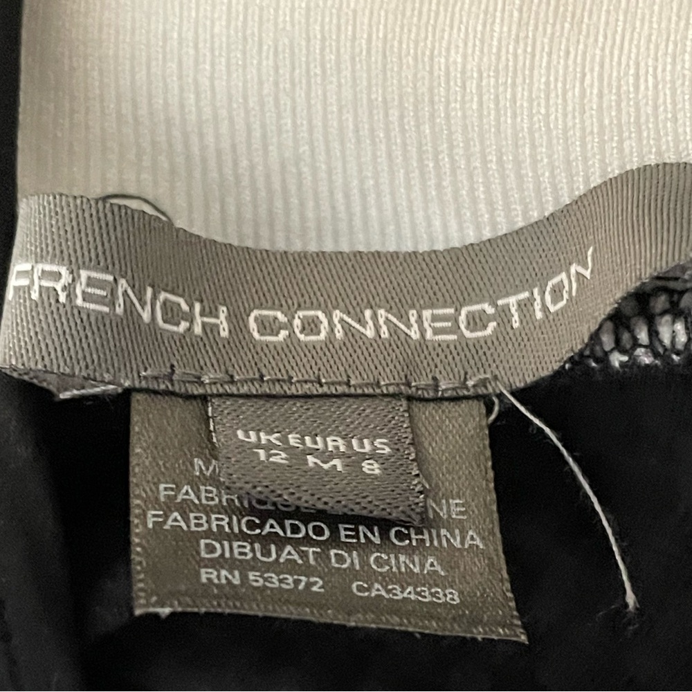 #334, French Connection Elegant Black and White Women's Dress, size 8 - Picture 3 of 3